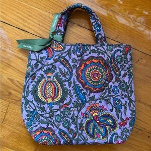 Vera Bradley Purple Paisley Quilted Mini Tote